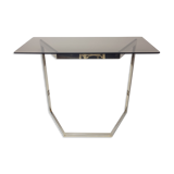 Console brass and smoked glass 70's