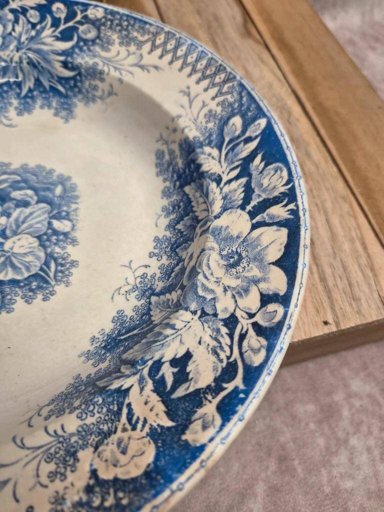 Set of 2 deep plates in Sarreguemines ironstone – Jardinière model – Various decorations