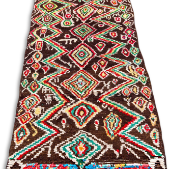 Boucherouite, 260 x 130 authentic hand made wool rug
