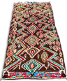 Tapis laine fait main authentique Boucherouite, 260x130