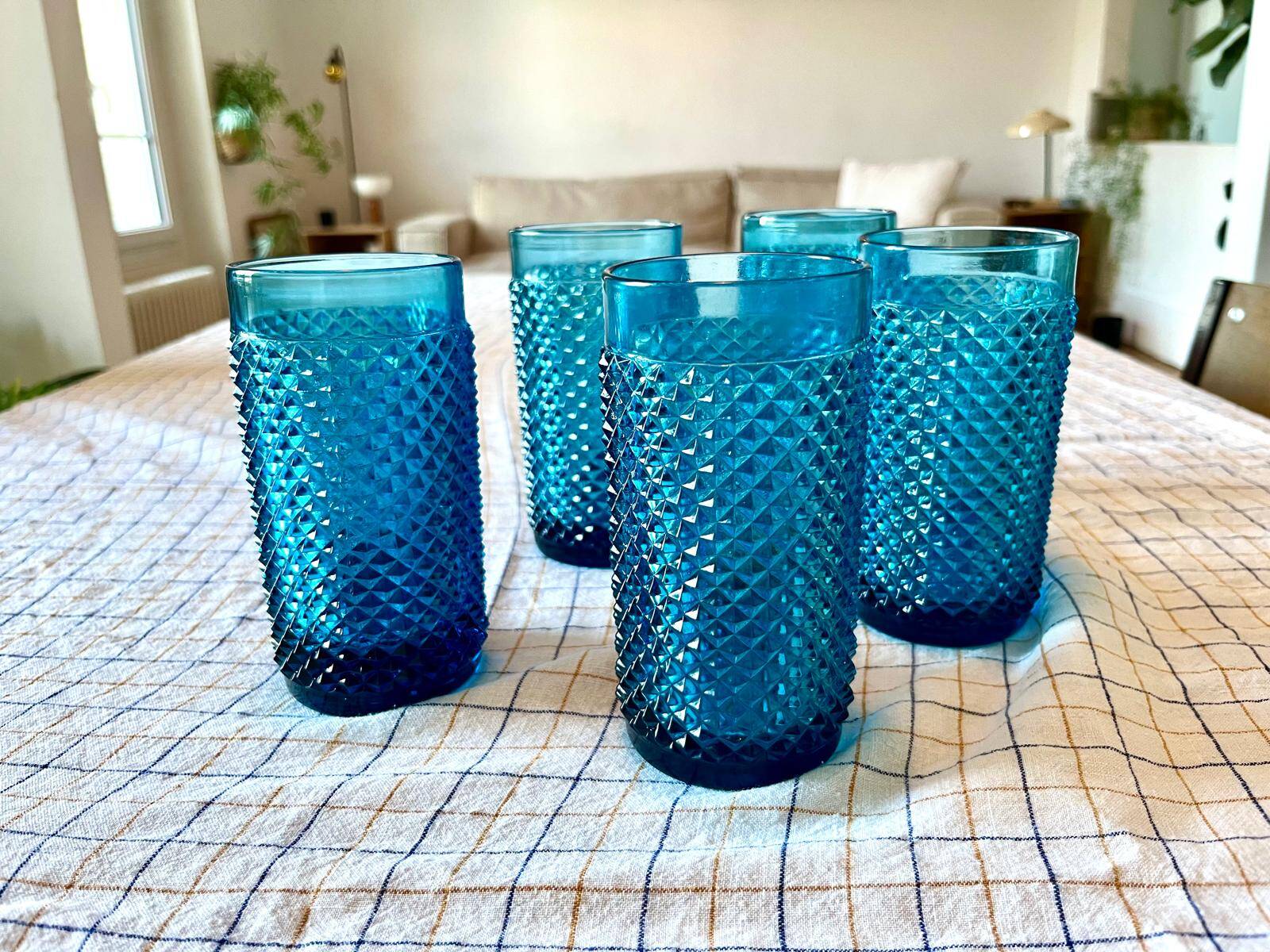 Verres bleu vintage