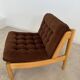 Old modular living room 7 armchairs and vintage Scandinavian design coffee table from the 60s