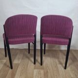 4 vintage chairs in purple fabric