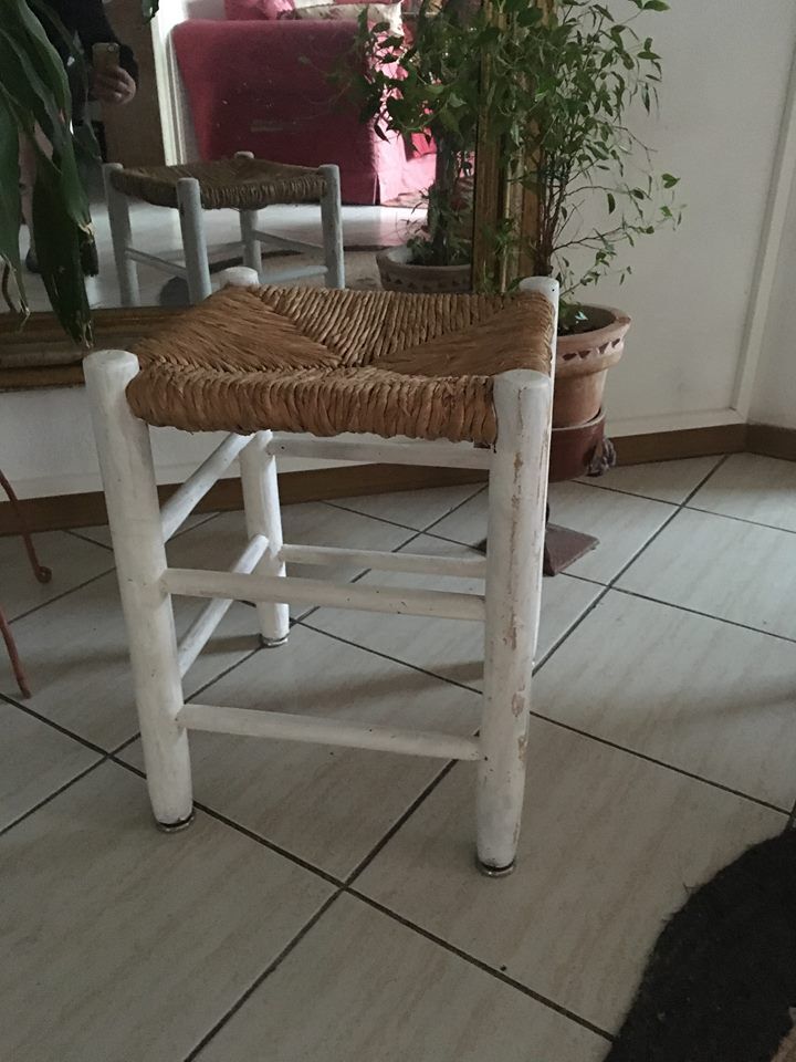Stool straw sitting bohemian
