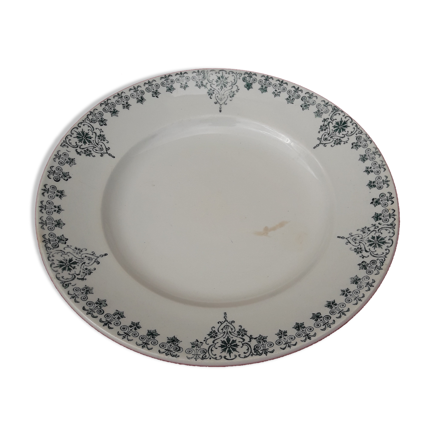 Earthenware plate of St Amand Hamage model n ° 52 diam 22 cm early XX th