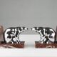 Art Deco Marble and Metal Bear Bookends, France 1930s