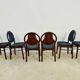 24 chaises Baumann vintage en bois et  skaï bleu
