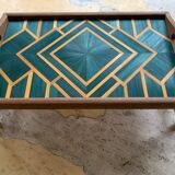 Straw marquetry tray