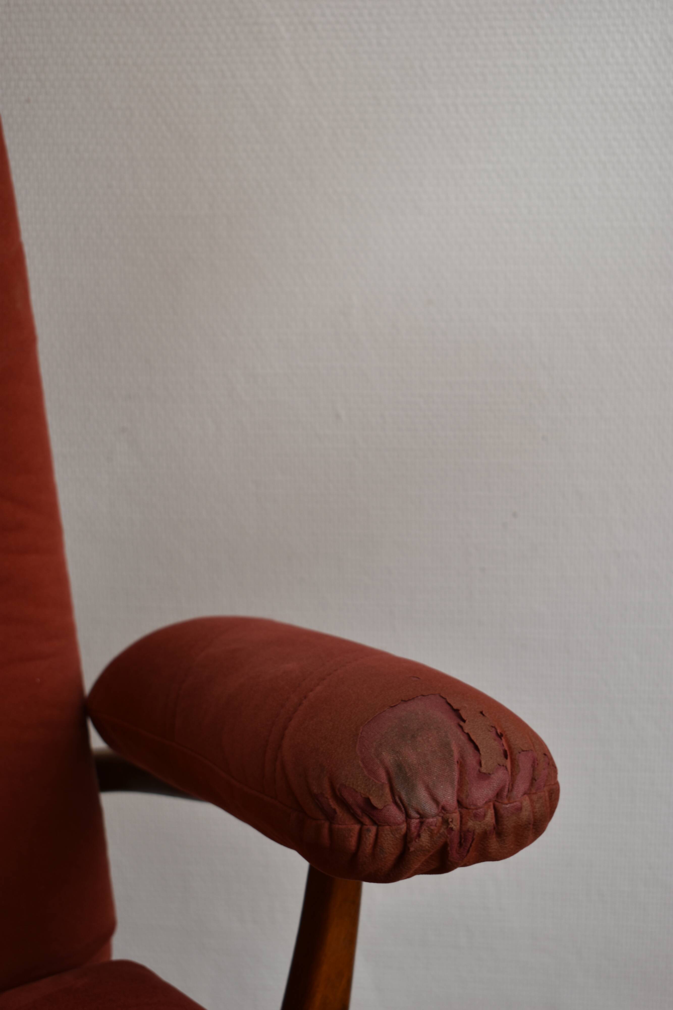 Adjustable old Scandinavian vintage relax armchair