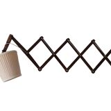 Scandinavian wooden scissor wall light fixture lamp 1960s