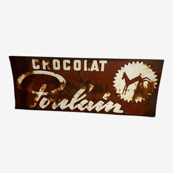 Panneau publicitaire chocolat Poulain vintage