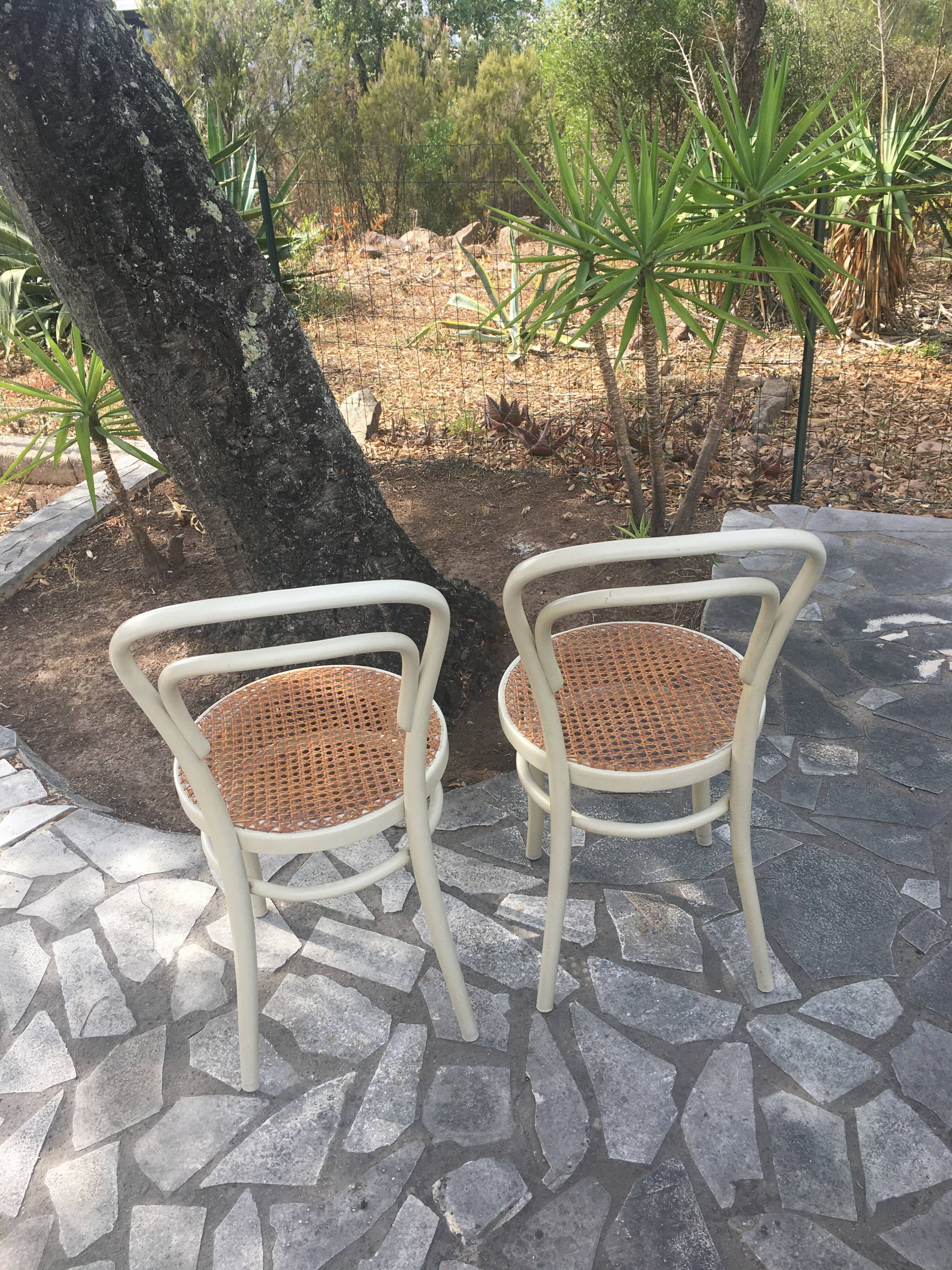 Bistro chairs in rattan and canning
