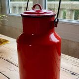 Red enameled cast iron milk jug!