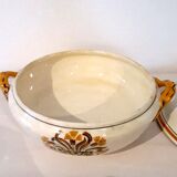 Soupière carnations faience Creil Montereau