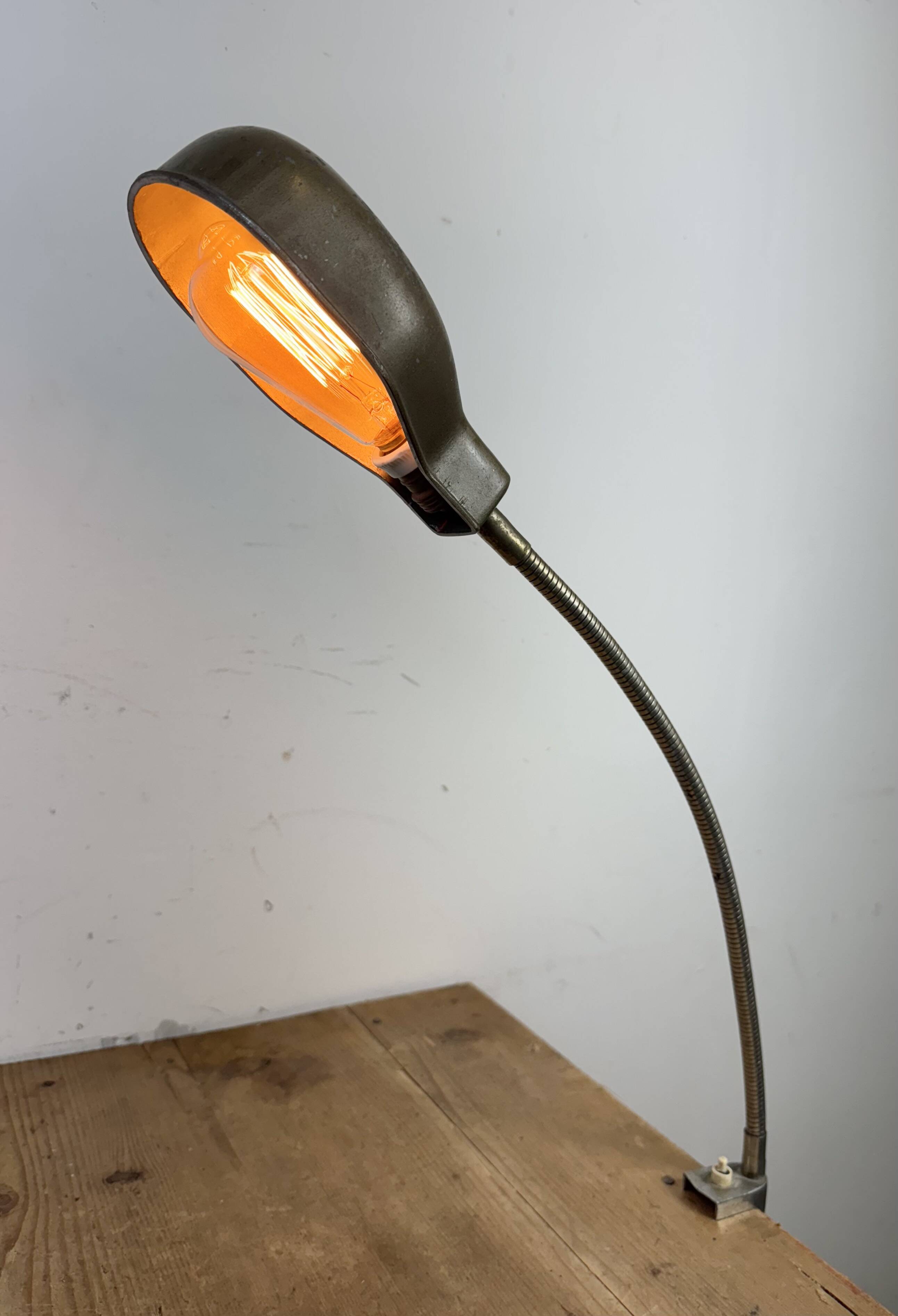 Vintage Grey Italian Gooseneck Table Lamp from GCME, 1950s