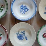 8 assiettes creuses anciennes dépareillées