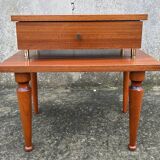 Small varnished wood nightstand, 1950s.