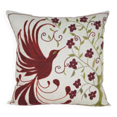 Housse de coussin brodée vintage 48x48 cm