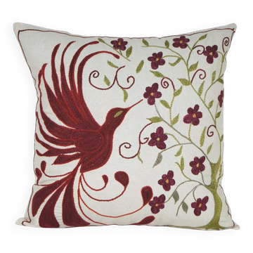 Vintage embroidered cushion cover 48x48 cm