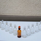 6 old glass chemist bottles