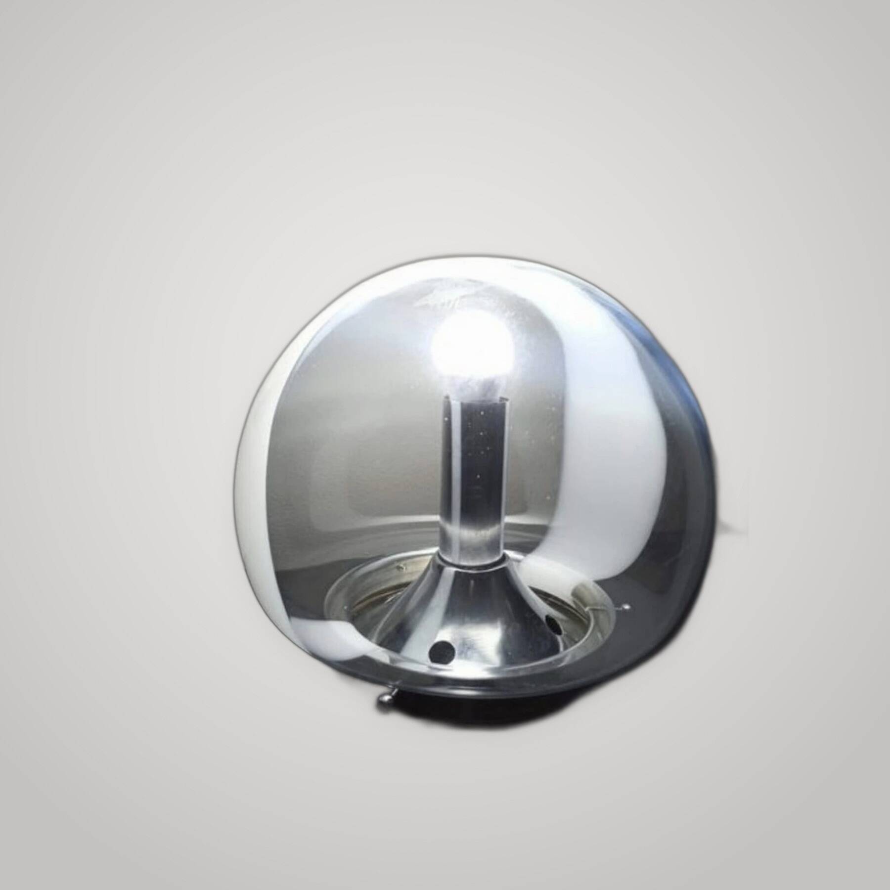 Vintage table lamp in chrome and Murano glass by Carlo Nason for Ma.