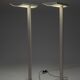 Pair of white Sames floor lamps, Italy, 1980s