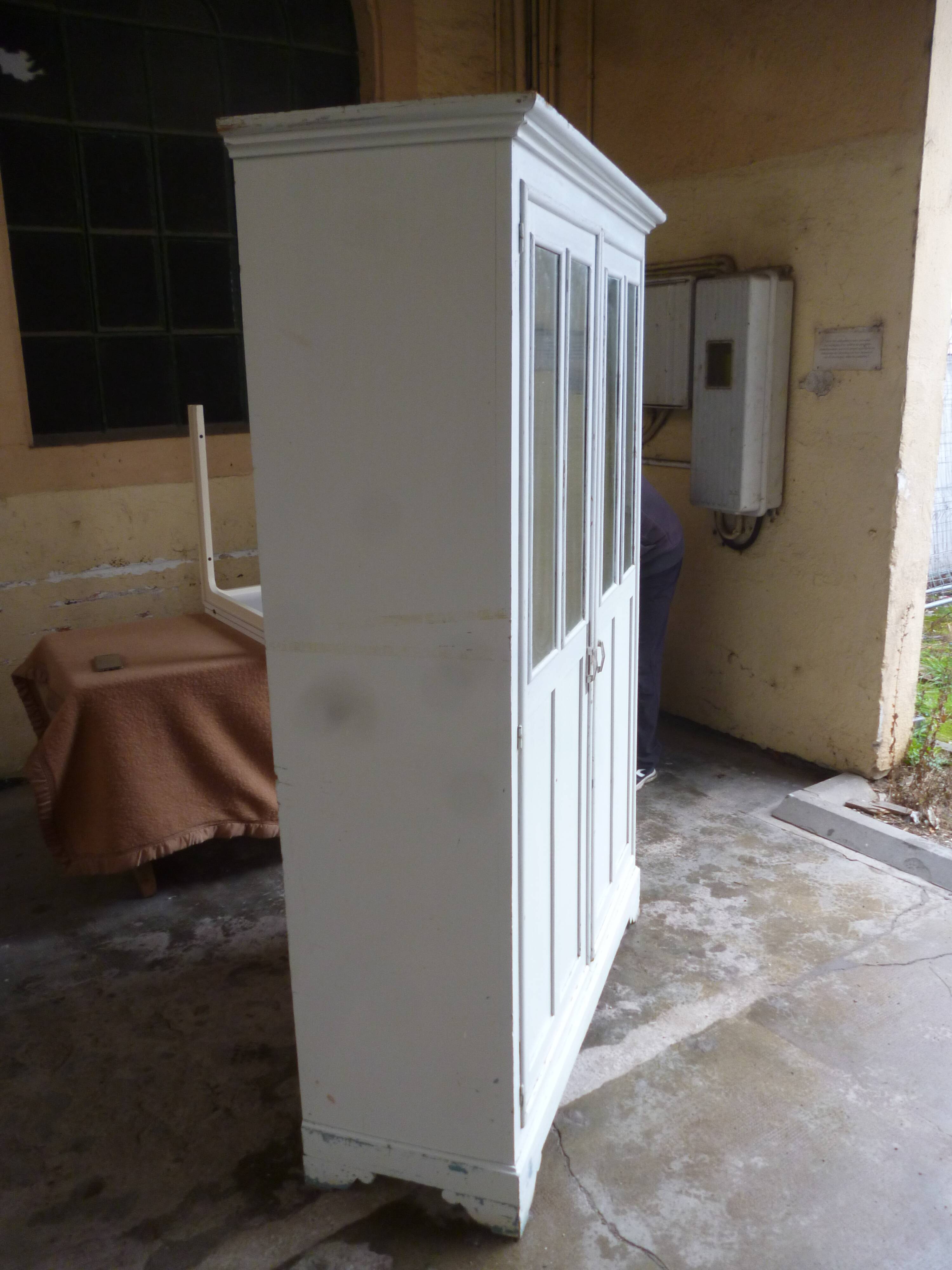 Old white patina workshop cabinet