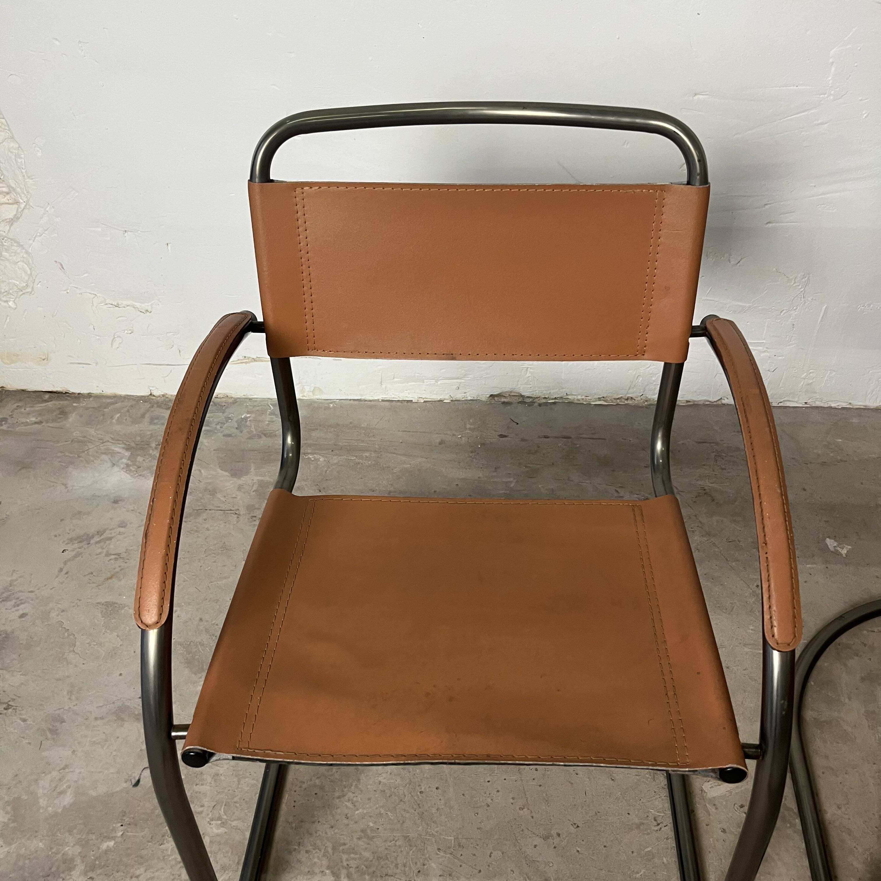 Pair of Effezeta camel cantilever armchairs, Made in Italy, 1970