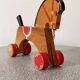 Wooden horse, vintage pull toy.