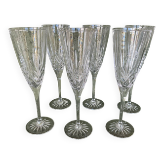 6 Flûtes champagne en cristal