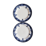 Paire d'assiettes anglaises décor bleu