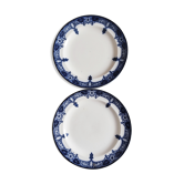 Paire d'assiettes anglaises décor bleu