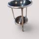 Art Deco tripod gueridon in chrome metal with double mirror top, 1930-19.
