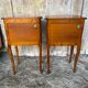 Pair of louis xv style bedside tables in cherry wood + drawer