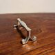 Silver metal knife cutlery holder, 80s design