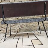 Vintage Knoll style bench with metal legs