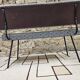Banc, banquette vintage en tissu et métal style Knoll