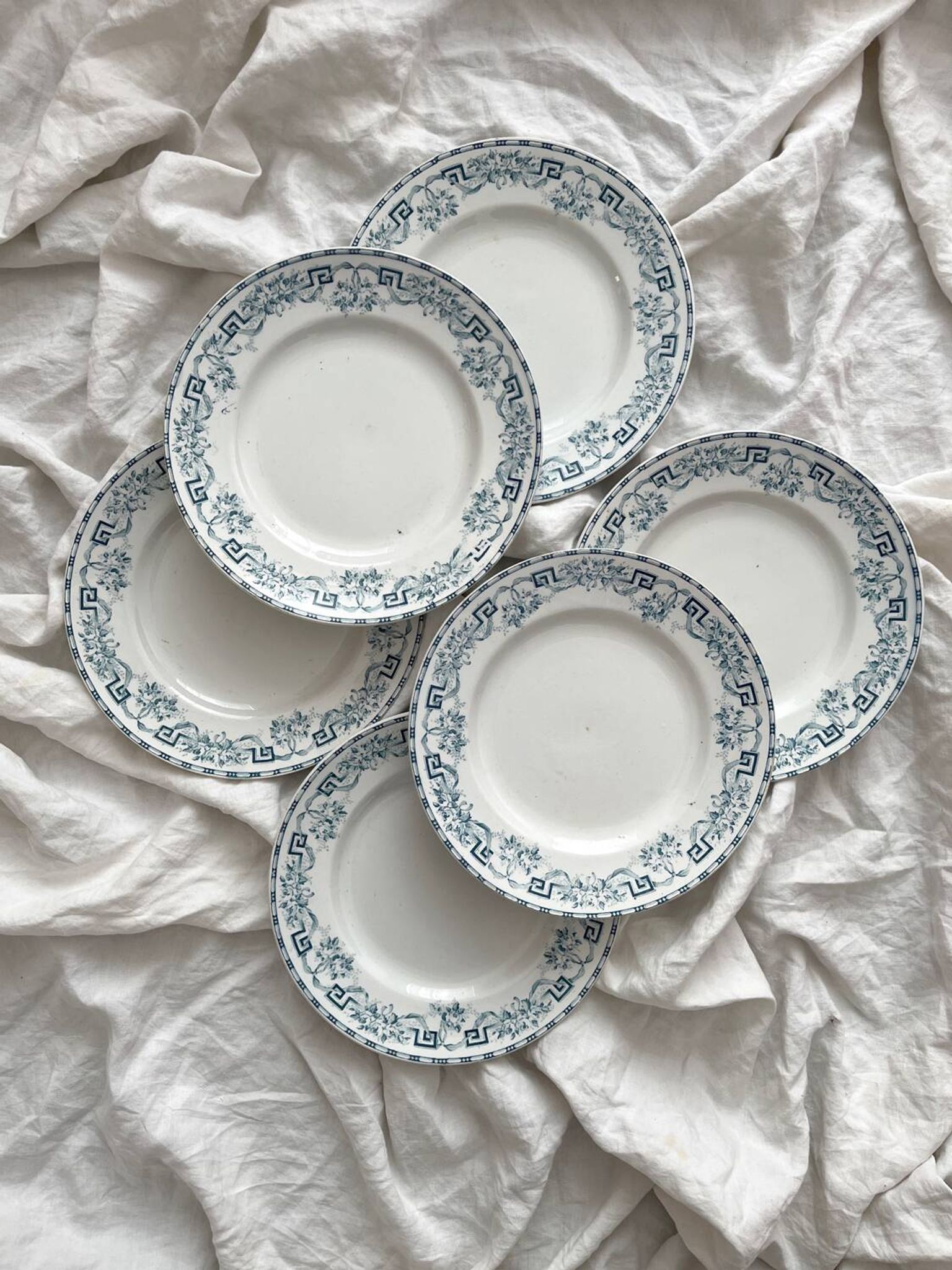 6 assiettes plates en terre de fer « Athènes » Saint Amand et Hamage
