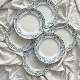 6 flat plates in iron earth “Athens” Saint Amand and Hamage