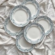 6 assiettes plates en terre de fer « Athènes » Saint Amand et Hamage