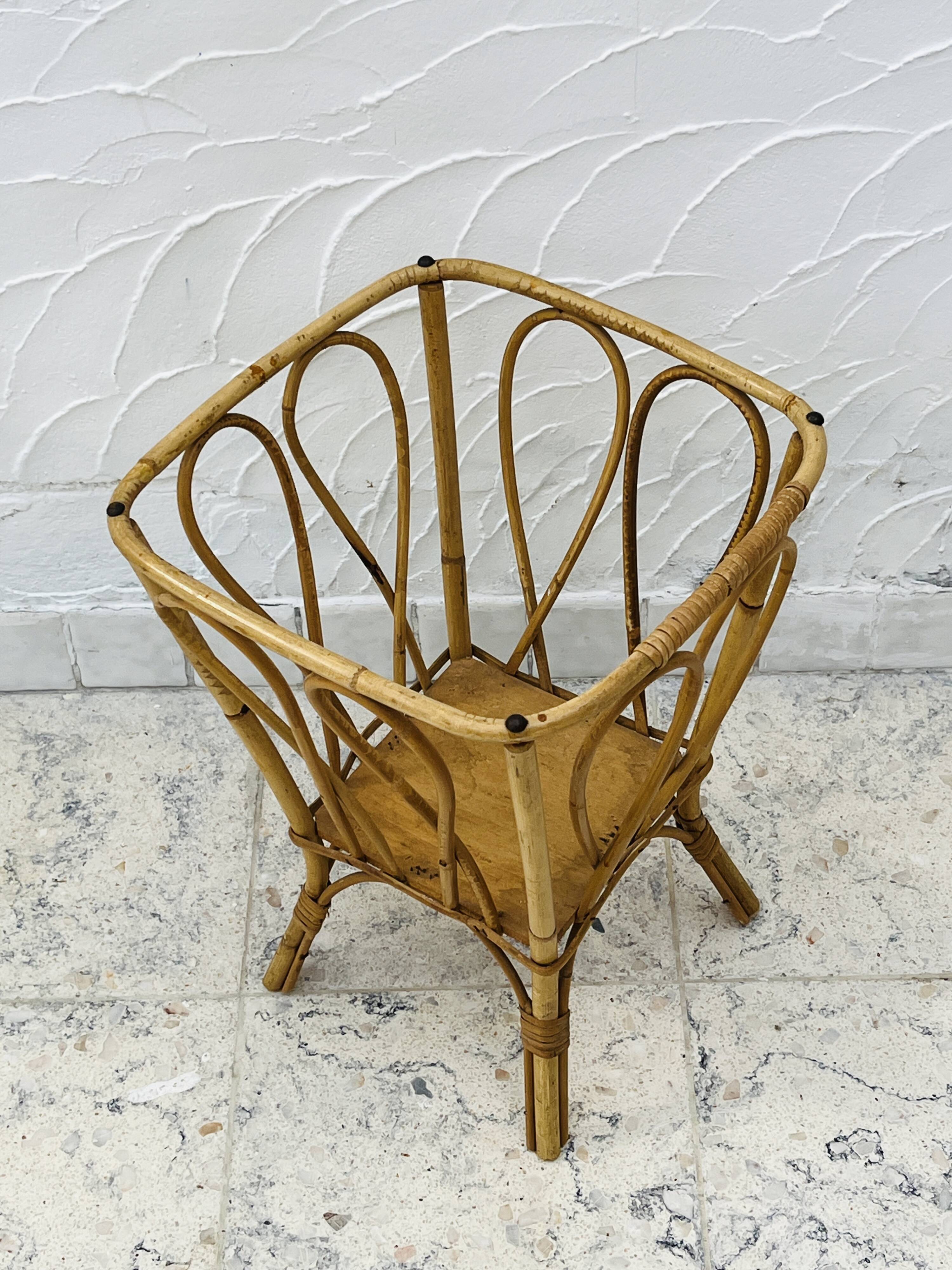 Vintage bamboo plant stand