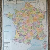 Old Rossignol Scolaire poster: La France - Départements et Population.