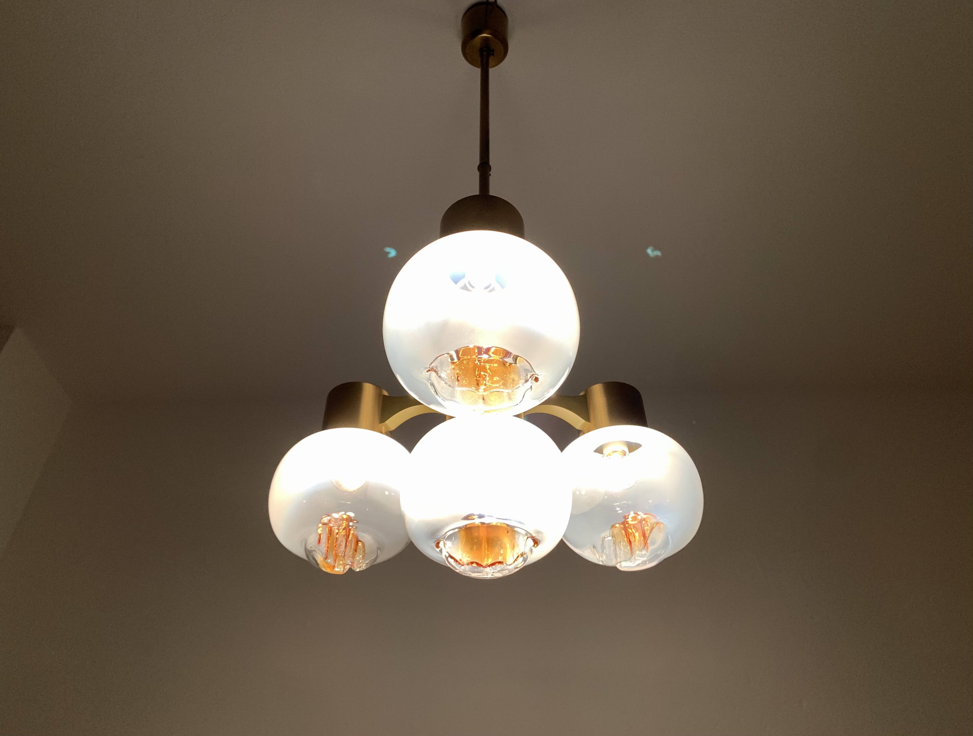 Lustre en verre de Murano par Mazzega