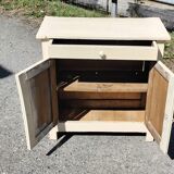 Small Parisian sideboard with one drawer and two doors, white lacquered
