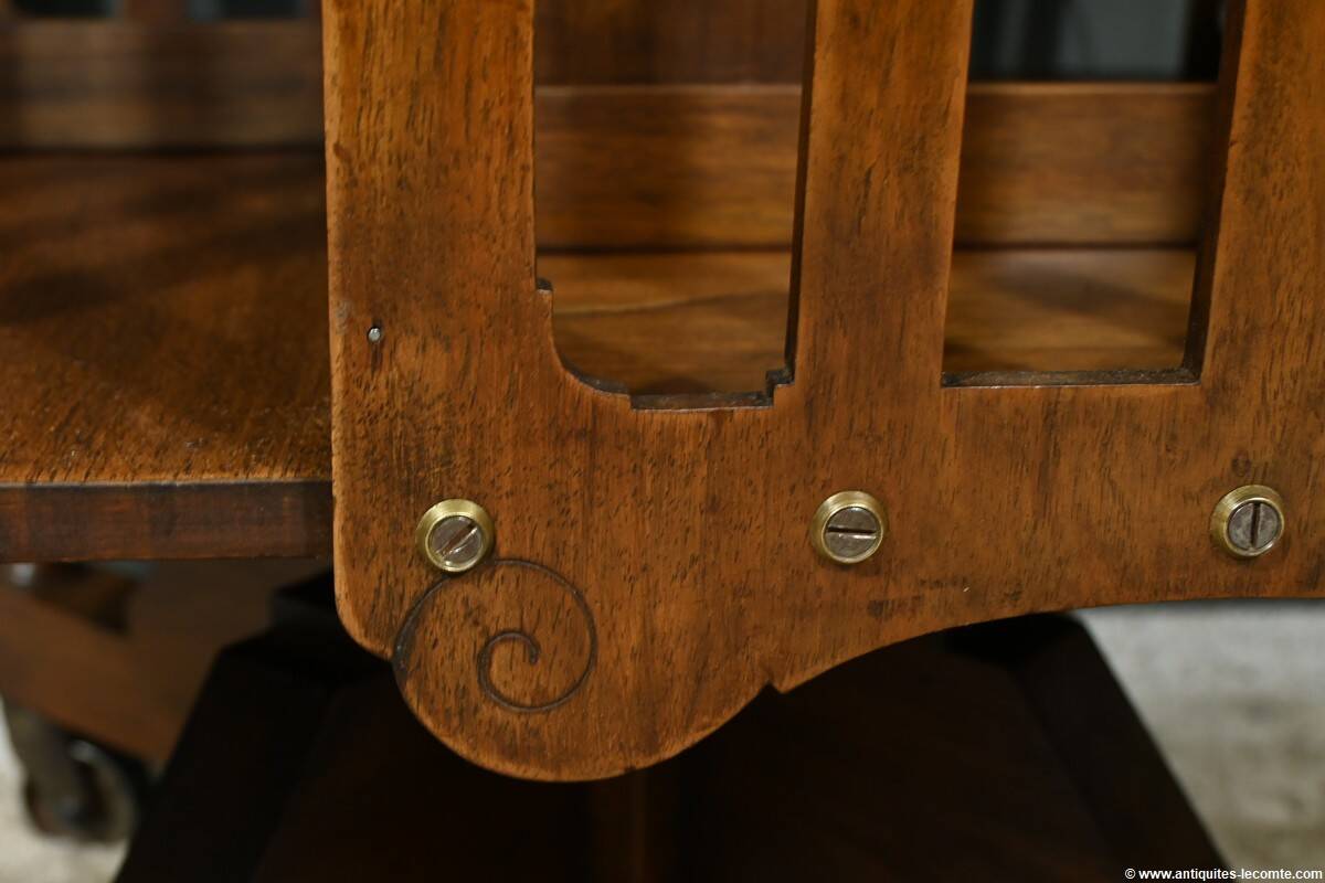 Revolving Walnut Bookcase, stamped G.Lancelin – 1900