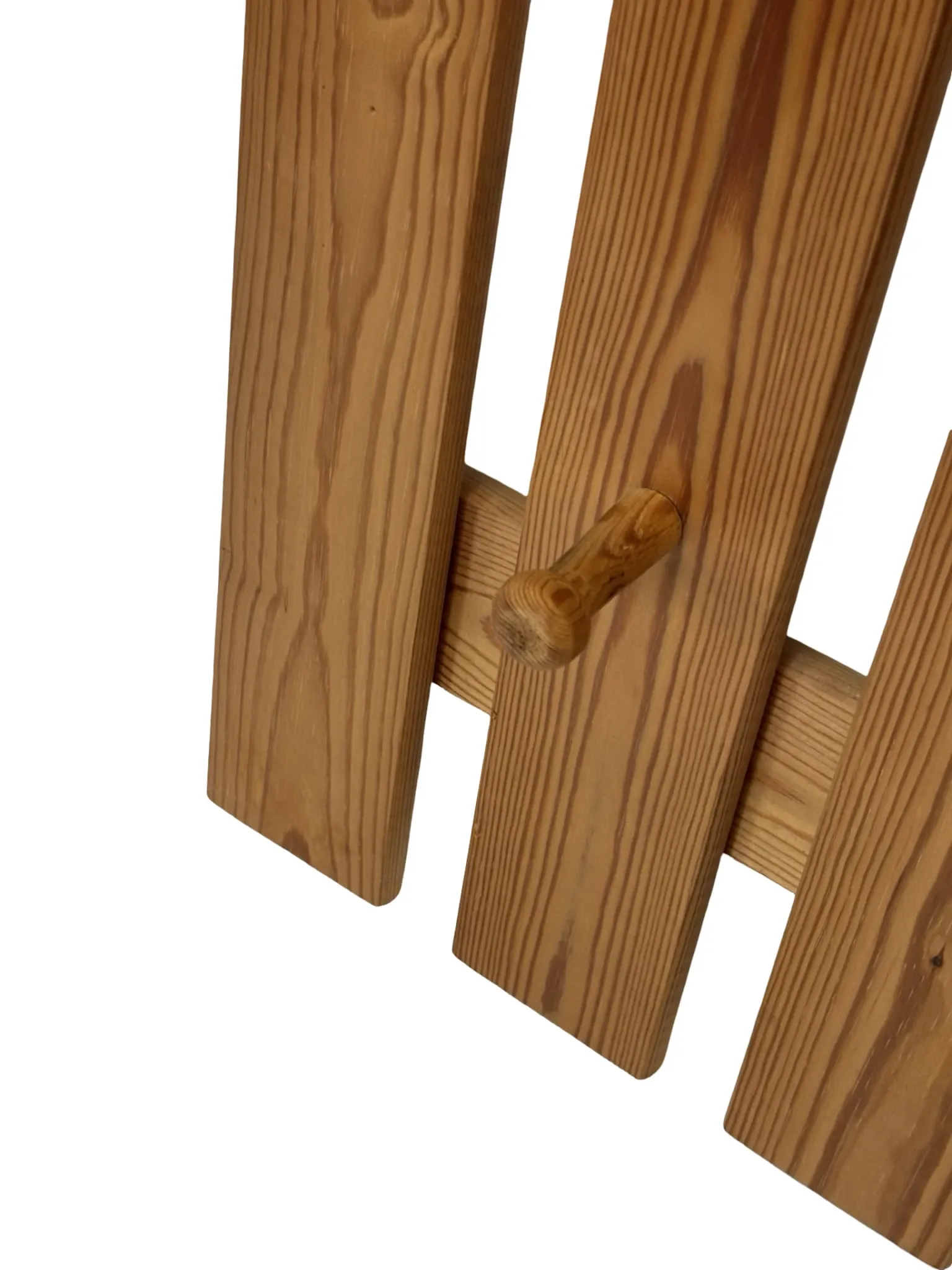 Vintage pine coat rack, 1970s minimalist design