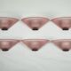 Set of six De Majo sconces in thick pink murano glass. Italy 1980s