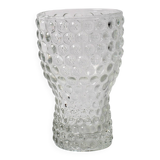 Mid-Century Clear Pressed Glass Vase by Jan Schmid, Rosice / 1961