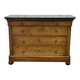 Commode Restauration XIXème en merisier et dessus marbre noir