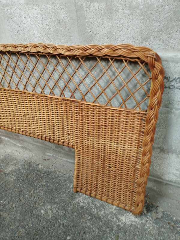 Tête de lit vintage en rotin années 50